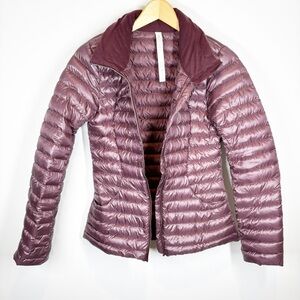 Lululemon zipper slider broken Purple Down Puffer Coat -